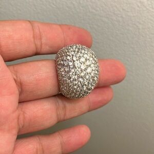 Solid Sterling Cubic Zirconia Ring ( This ring is so sparkly in the light )